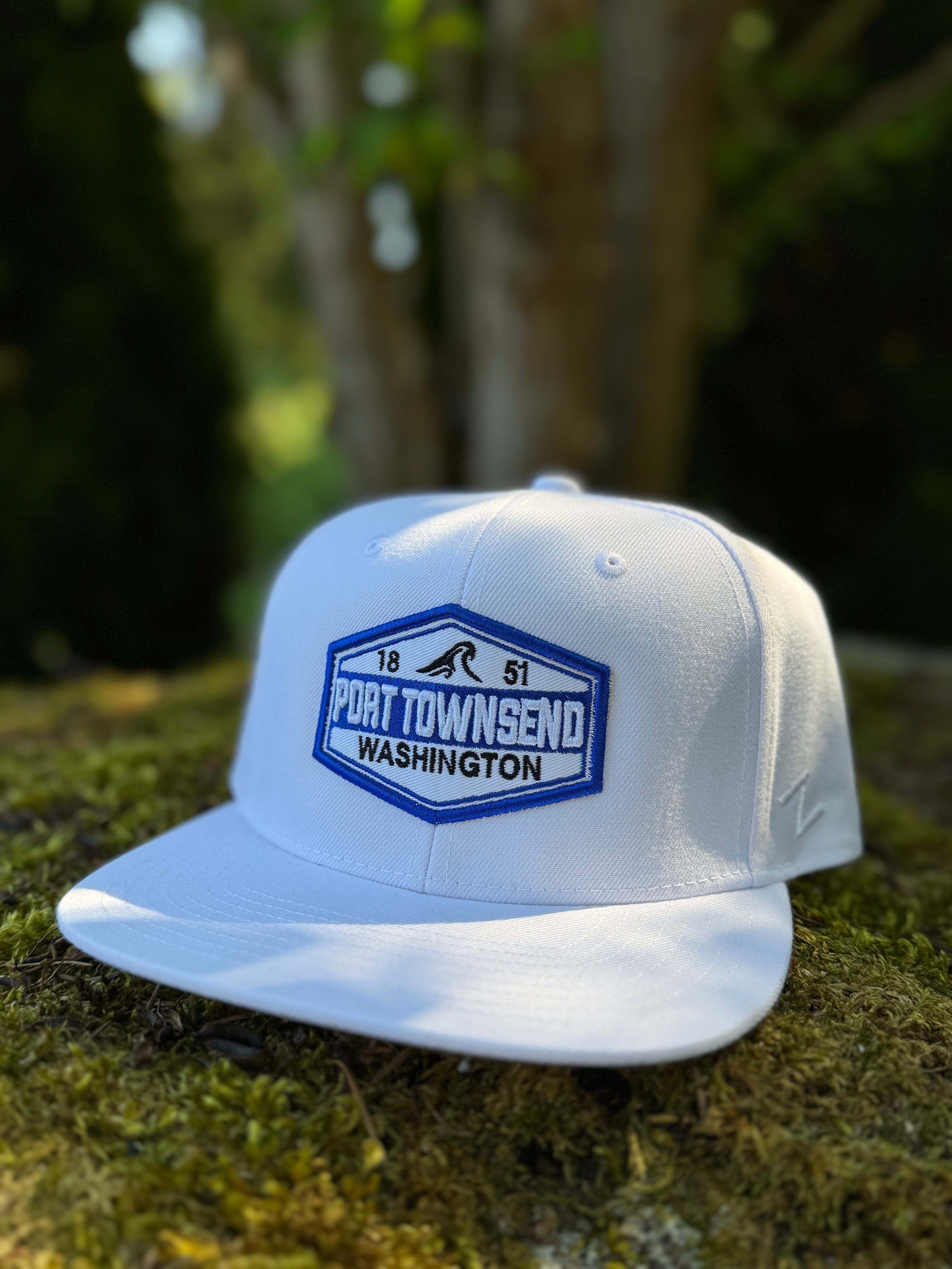 Port Townsend White Classic Flat Snapback Hat