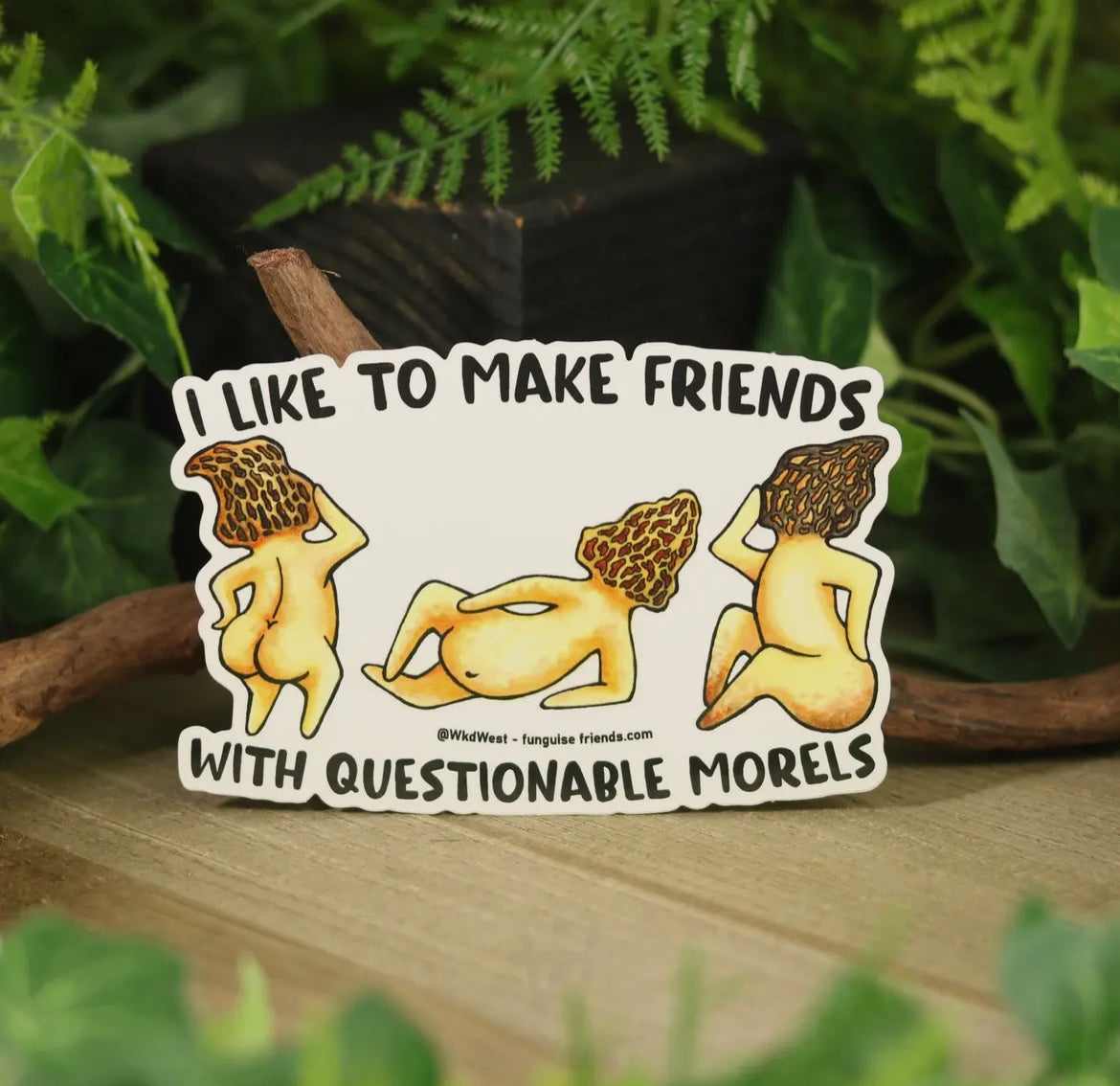 Vinyl Funguise® Bumper Sticker - Questionable Morels