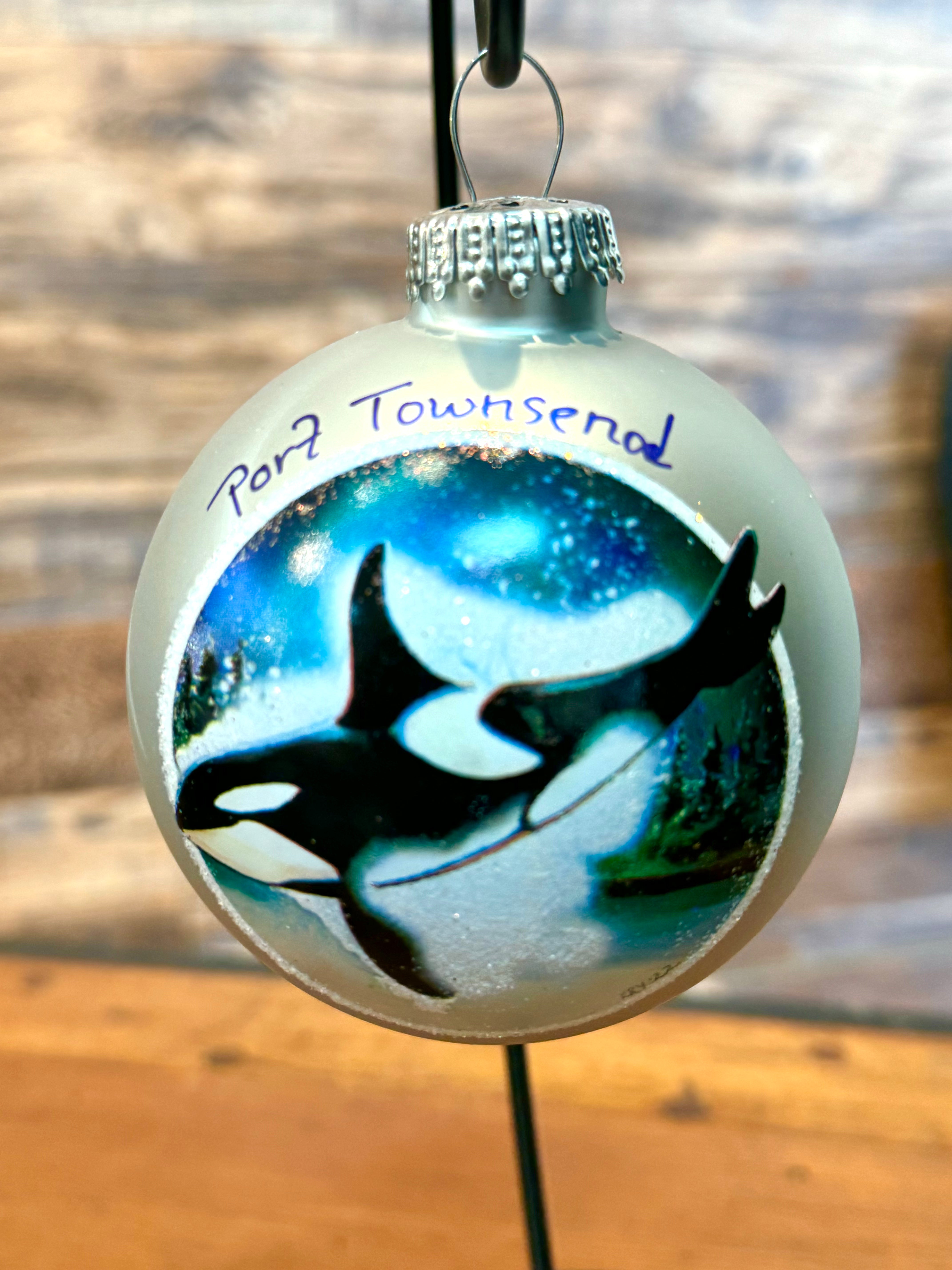 Port Townsend Orca Ornament-Silver