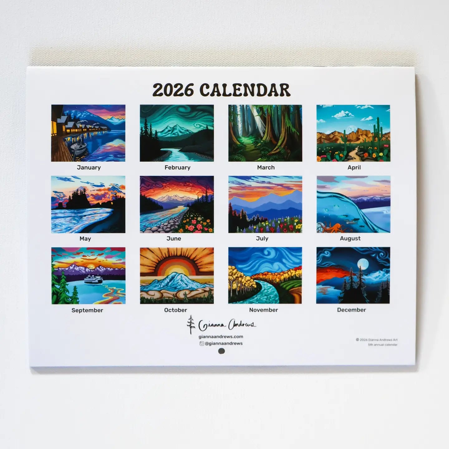 2026 Calendar- Gianna Andrews