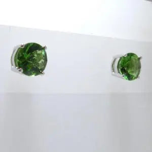 Mt. St. Helen Obsidianite Emerald Earrings 5mm