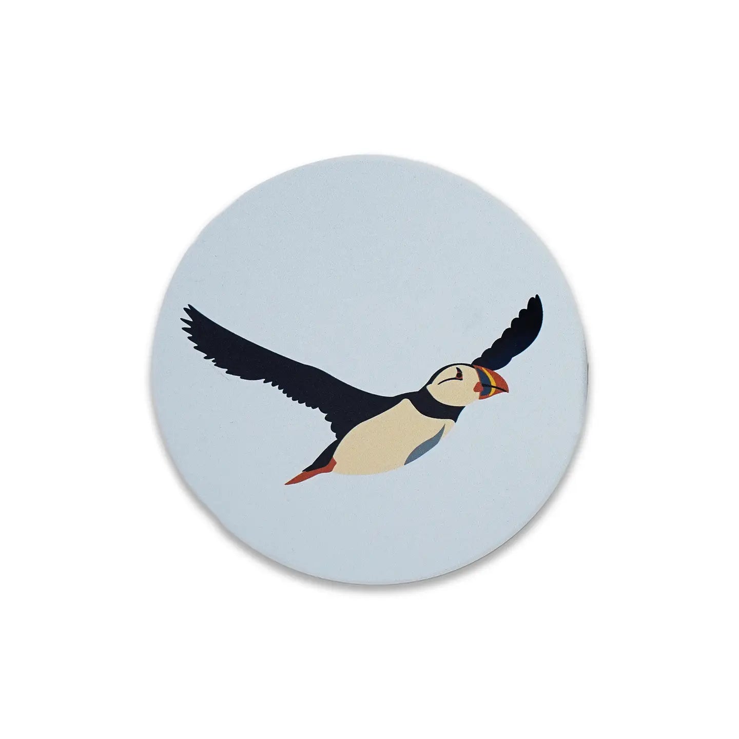 Ceramic Coaster Puffin Blue