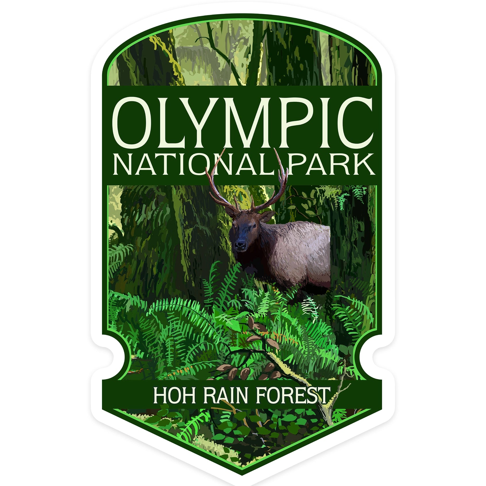 Hoh Rainforest Olympic National Park Die Cut Sticker
