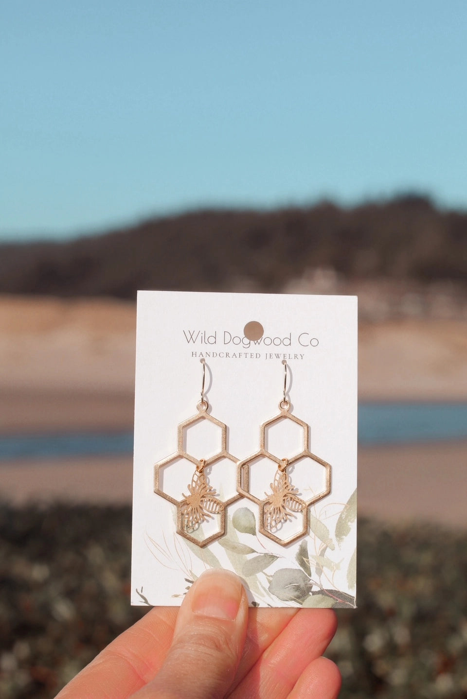 Honeycomb Bee Earrings