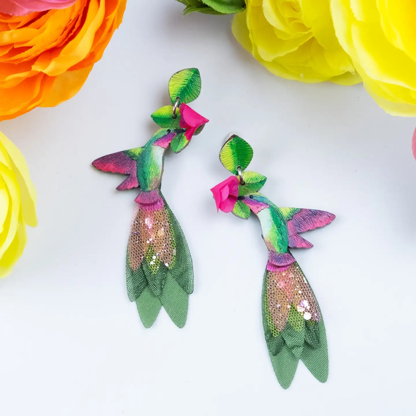 Hummingbird Earrings - Anna's Lg