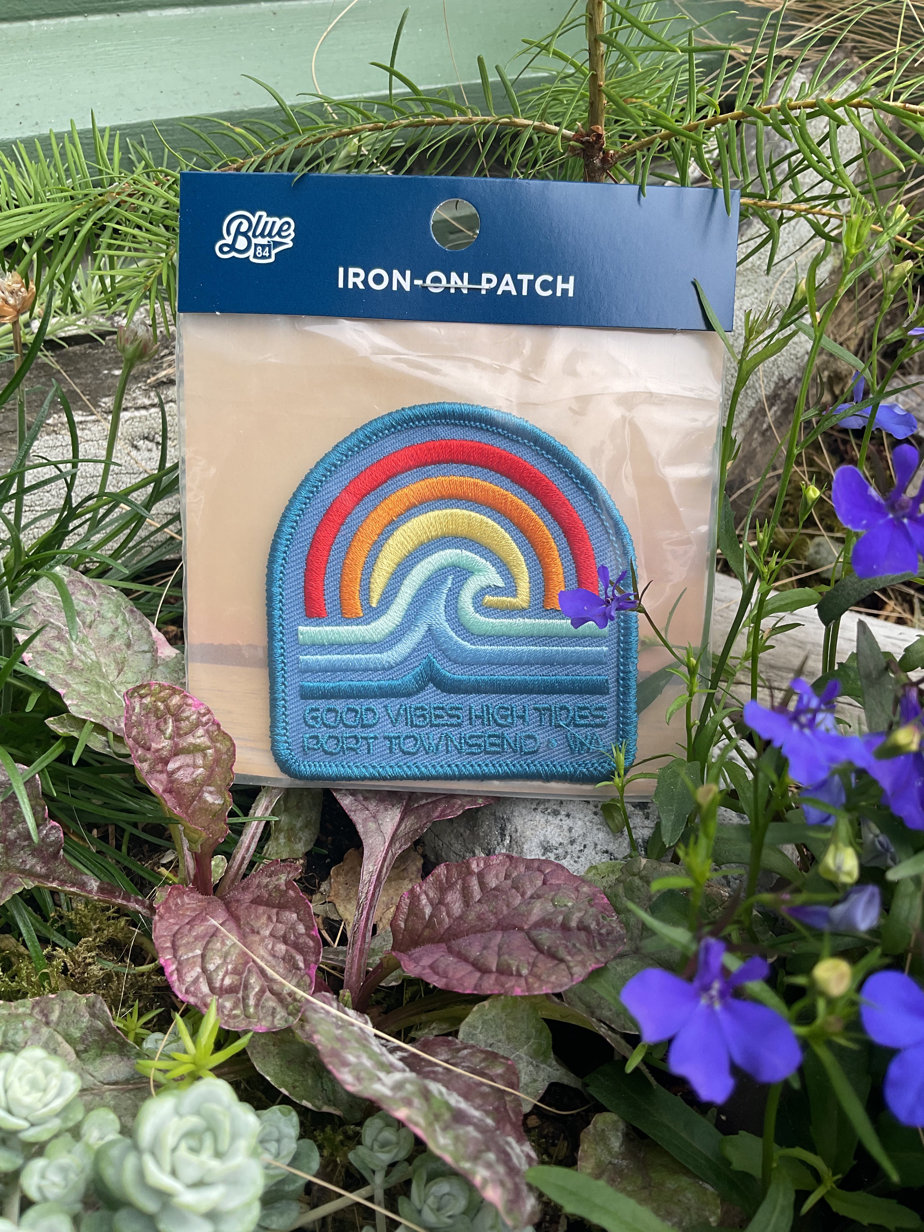Good VibesHigh Tides Port Townsend Rainbow Wave Patch