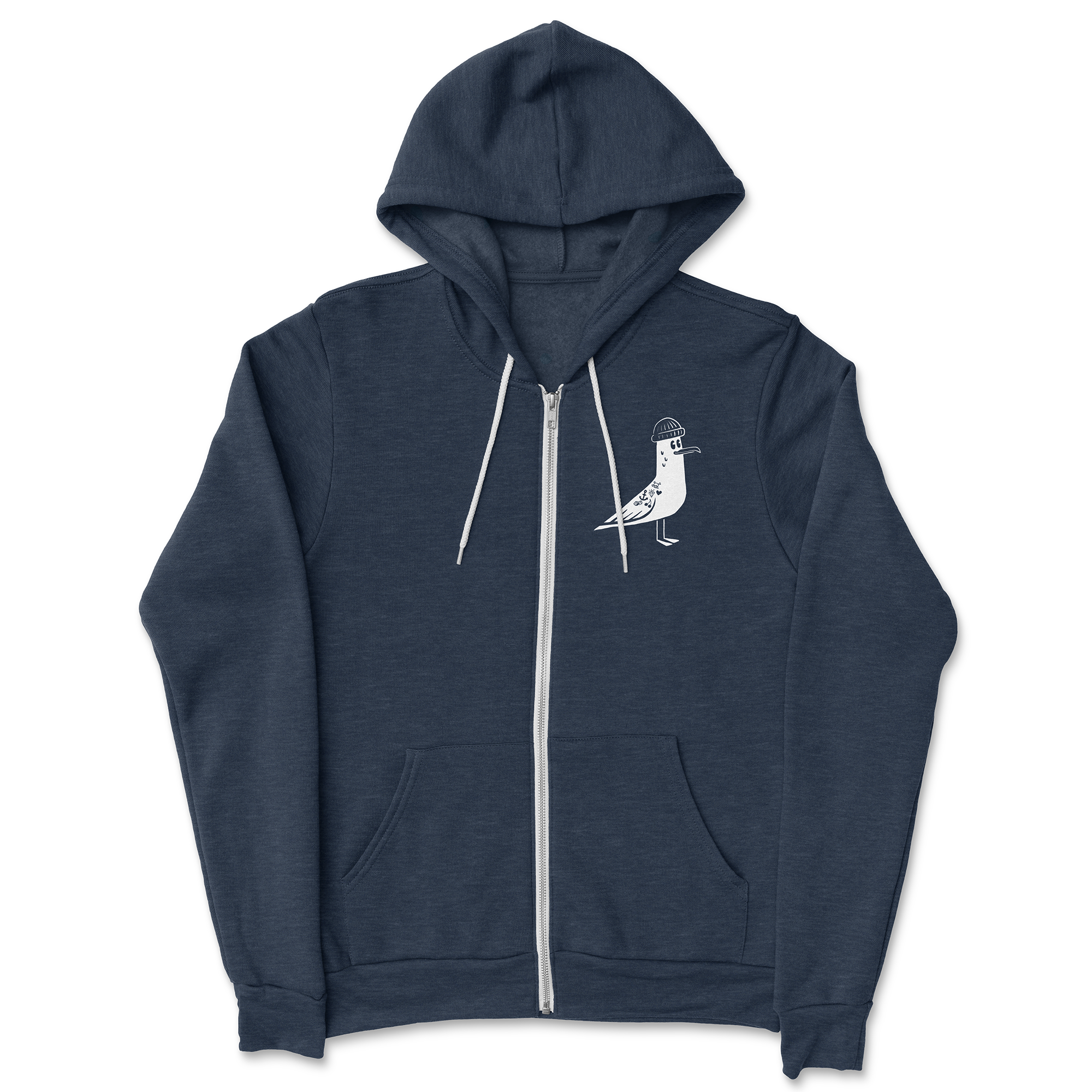 Port Townsend Seagull Lighthouse Unisex Hoodie - Heather Navy