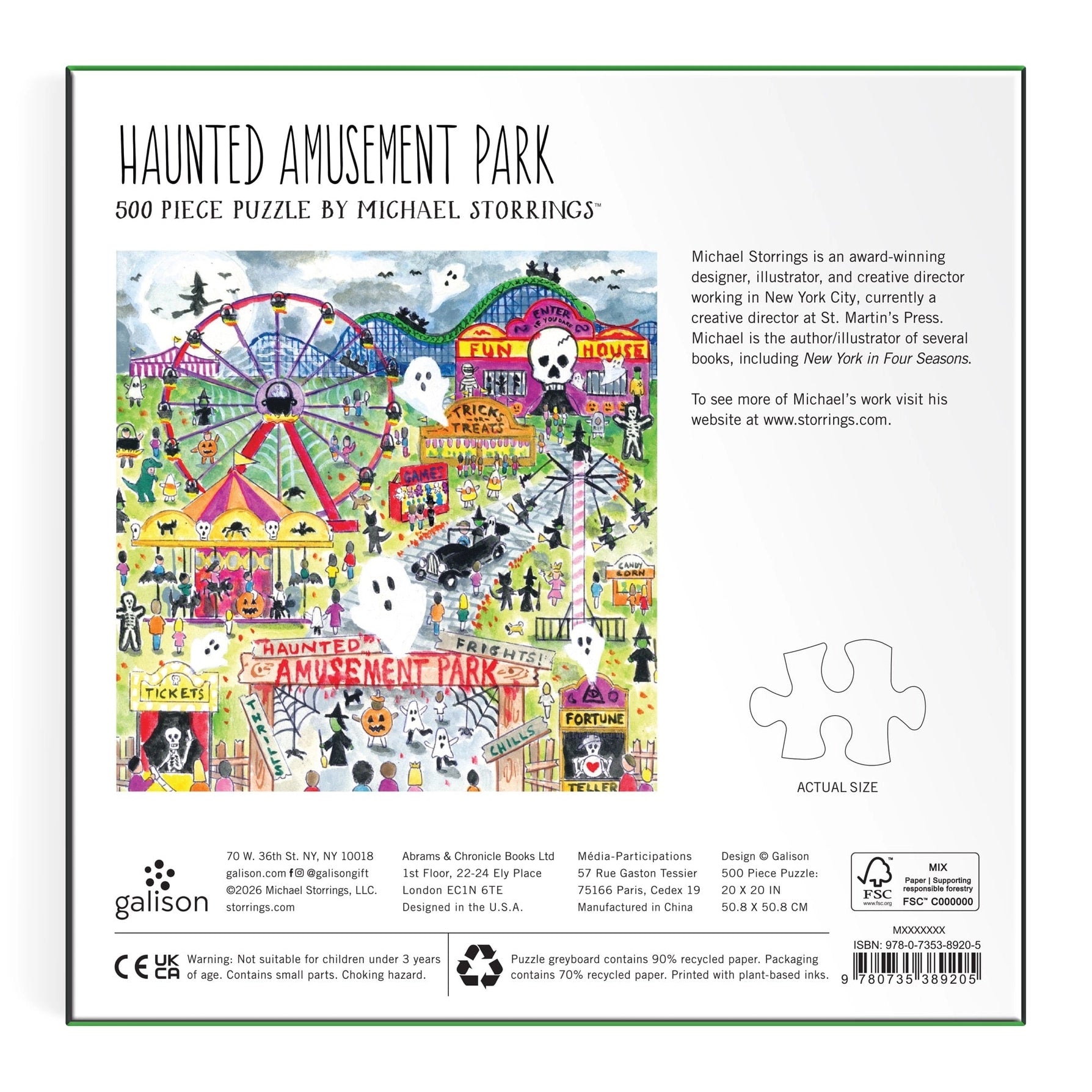 Michael Storrings Haunted Amusement Park 500 Piece Puzzle