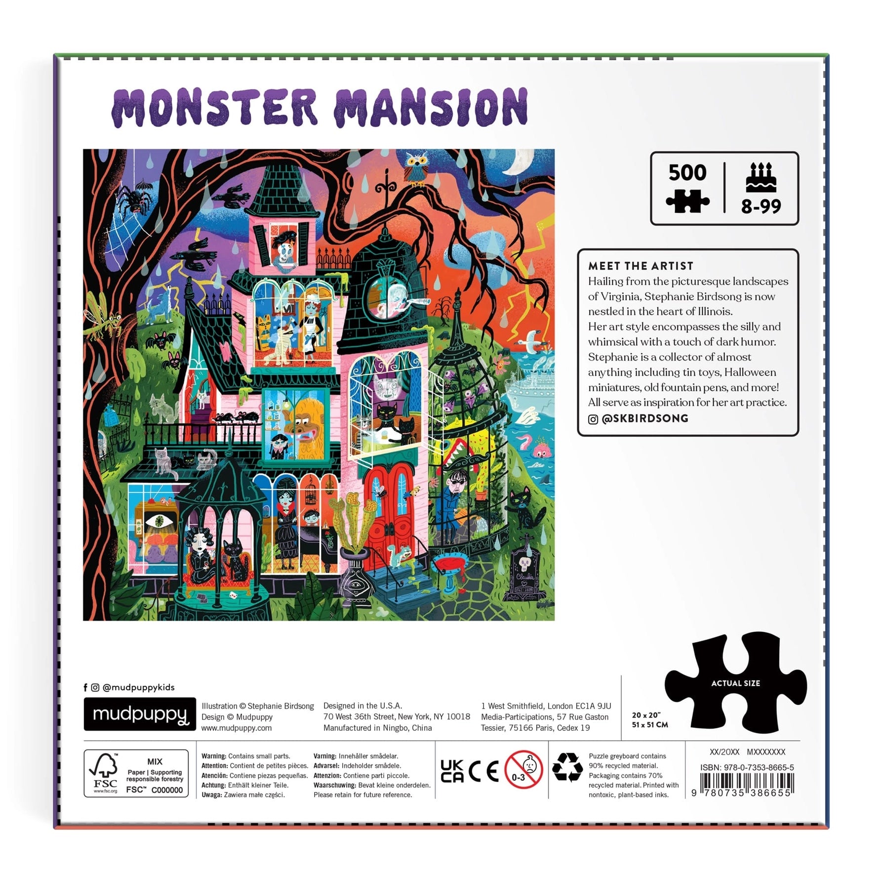 Monster Mansion 500 Piece Family Puzzle