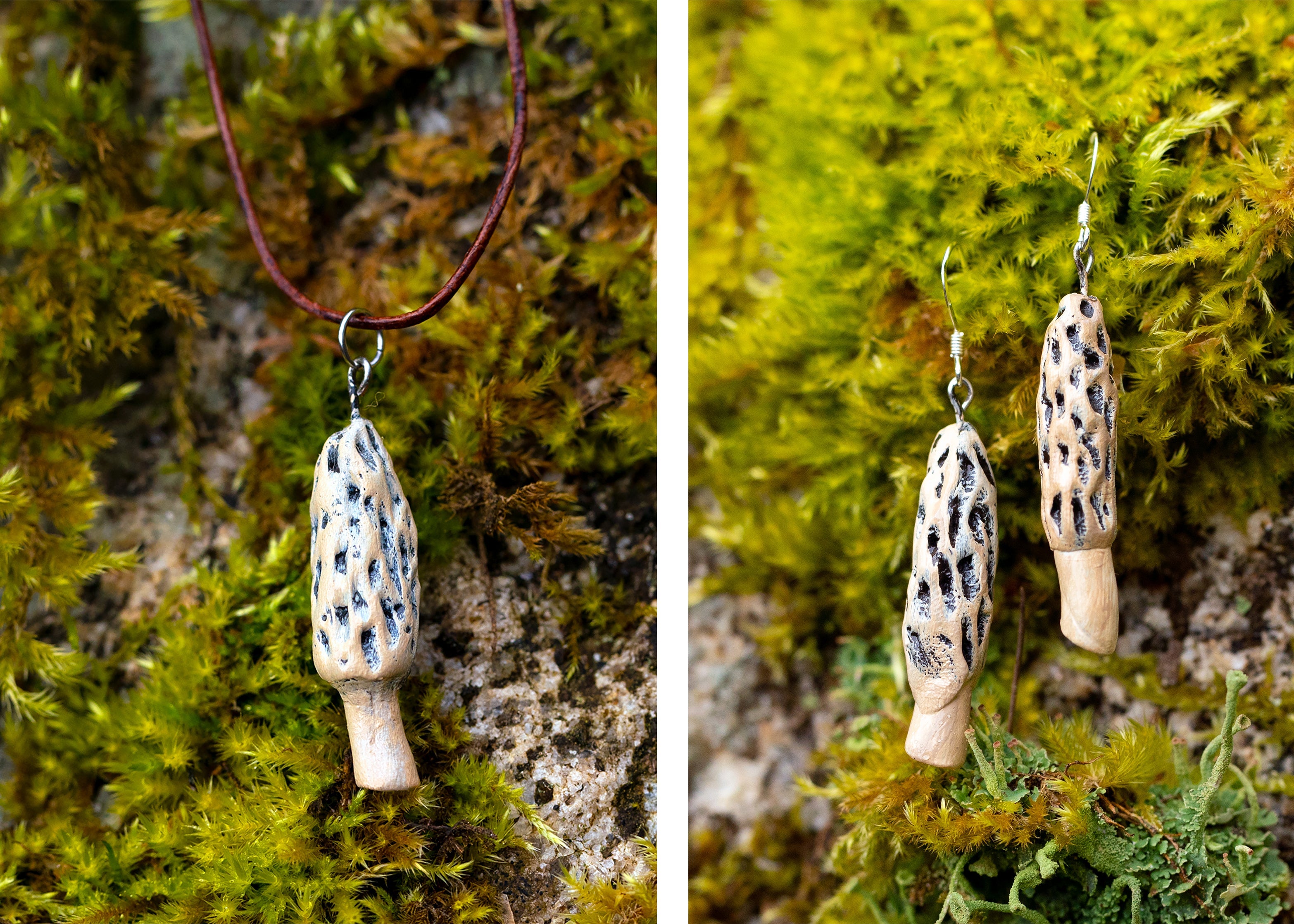 Morel Mushroom Necklace