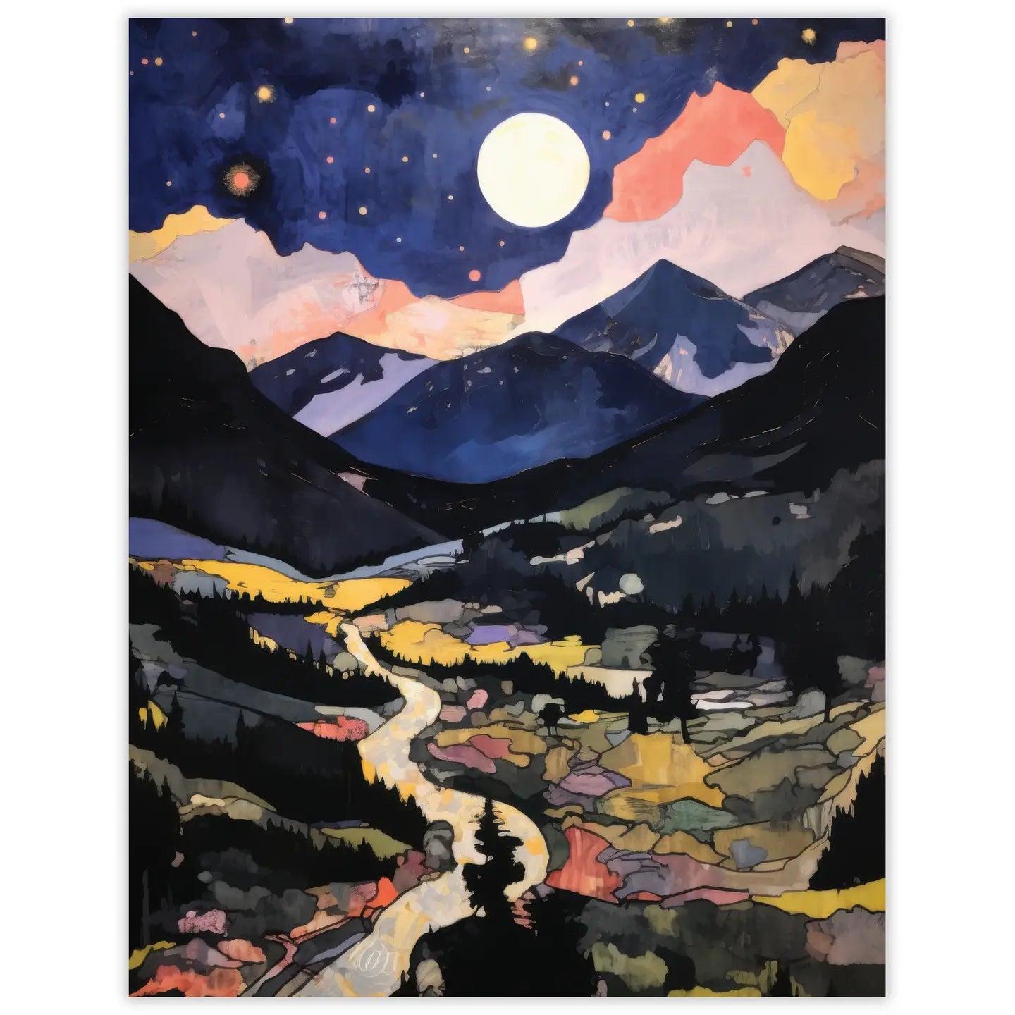 Mountain Dusk Blank Notecard