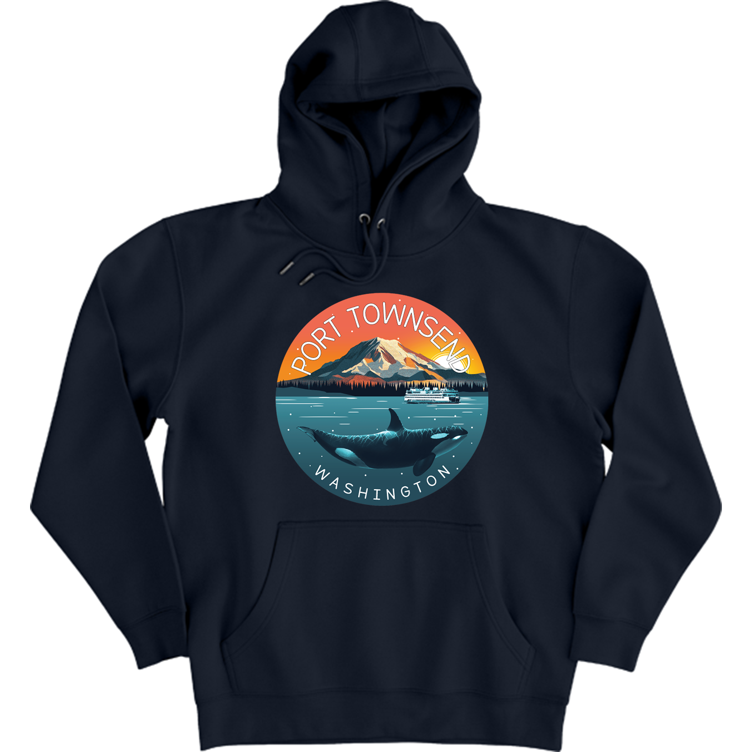 Mount Rainier Orca Port Townsend Unisex Pullover Hoodie
