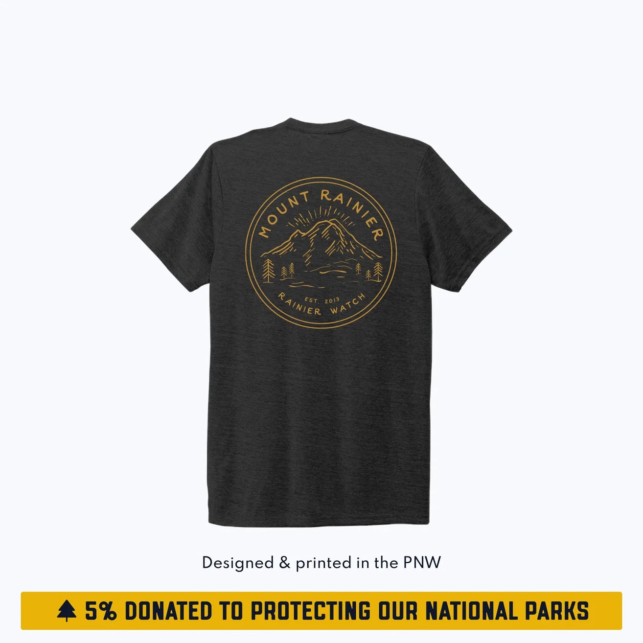 Mount Rainier Mountain Ecofriendly Tshirt