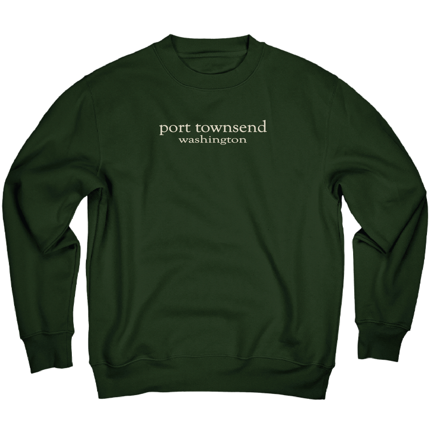 Port Townsend Forest Green Embroidered Crew