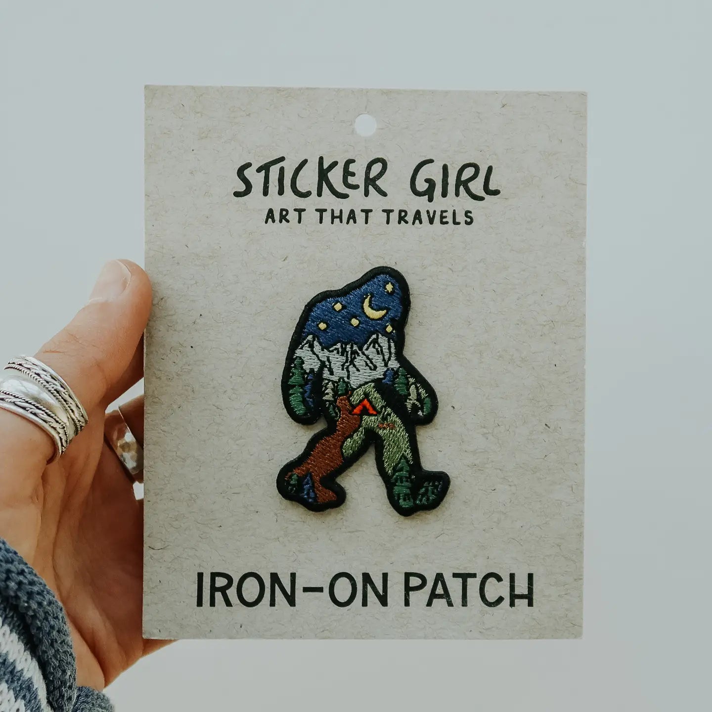 Night Sasquatch Embroidered Iron On Patch