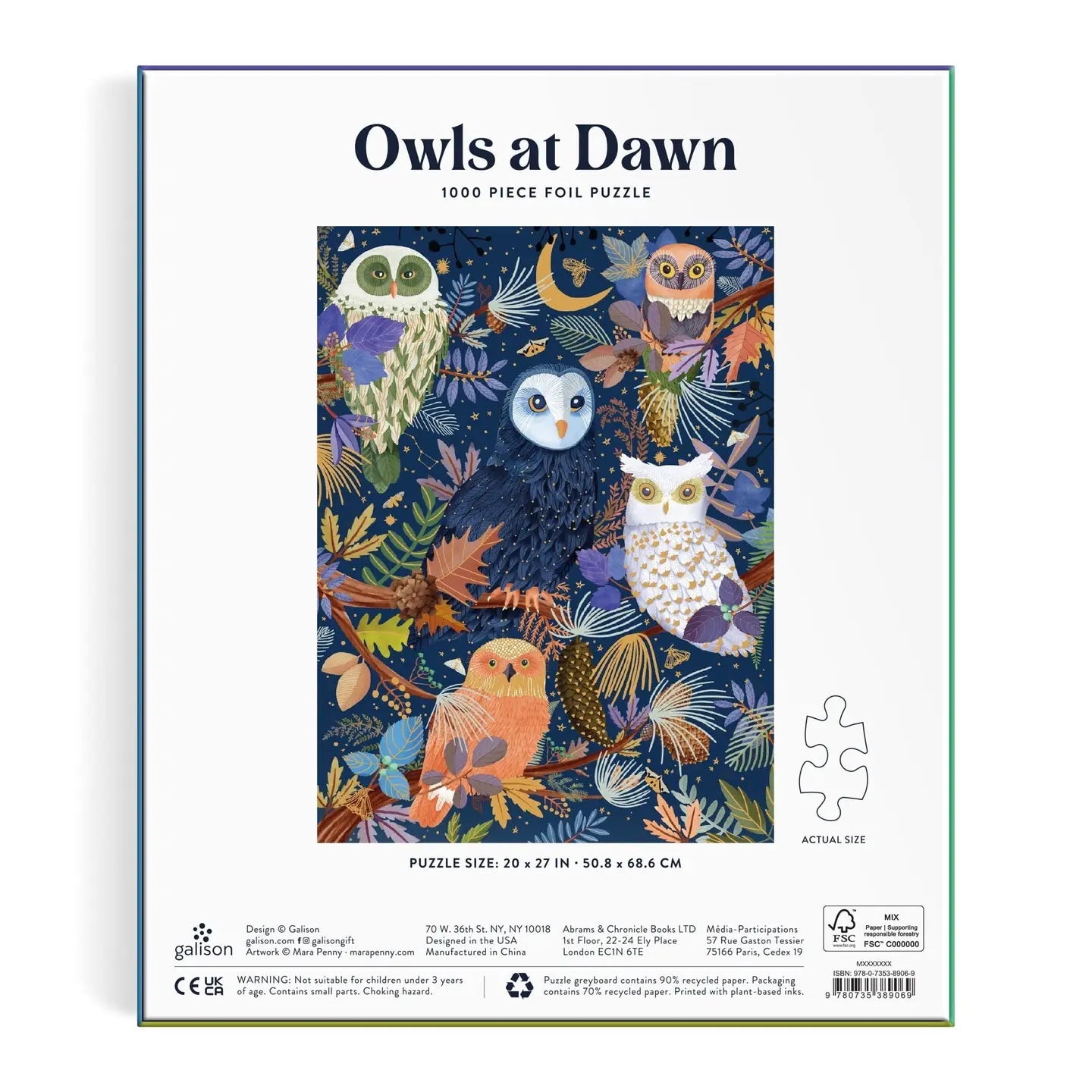 Owls At Dawn 1000 Piece Foil Puzzle