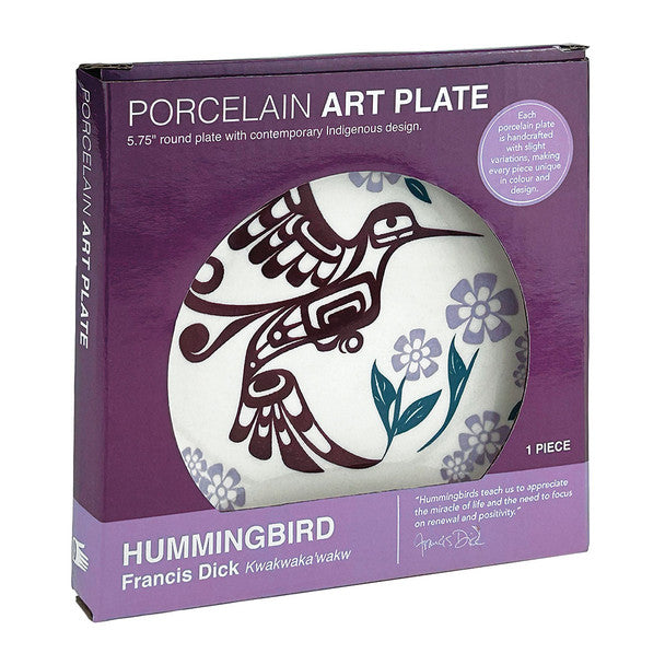 Porcelain Art Plate - Hummingbird by Francis Dick