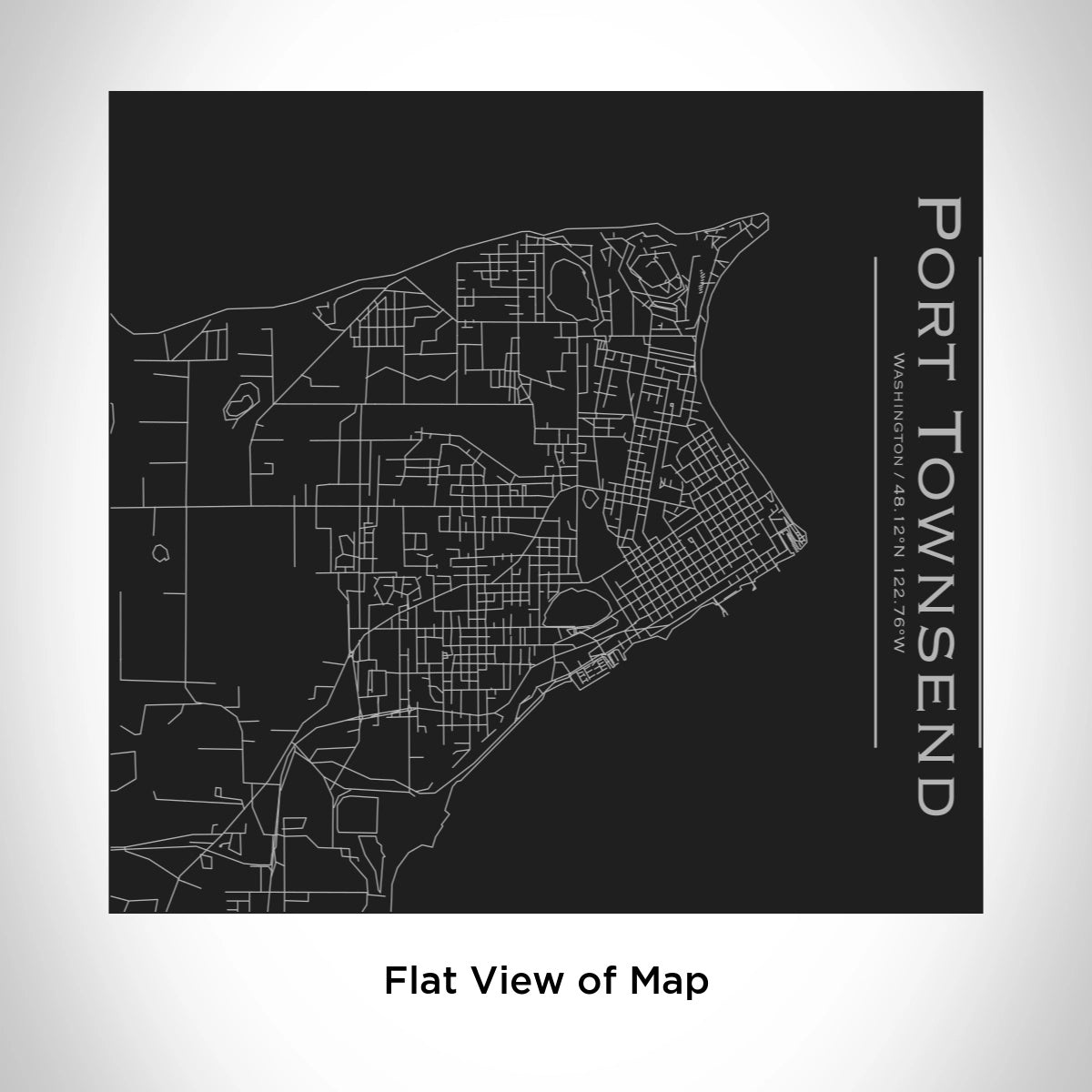 Port Townsend Wa Map Tumbler in Matte Black