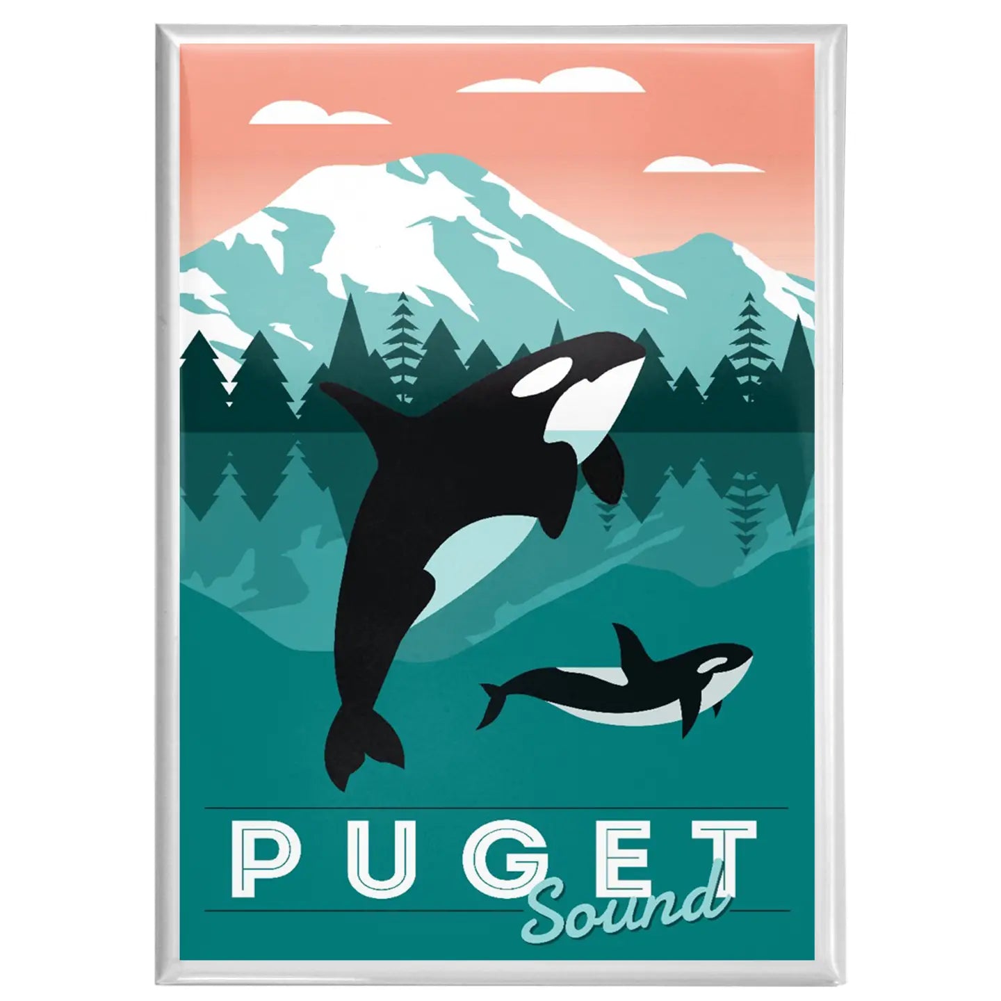 Orca Mom & Baby Puget Sound Magnet