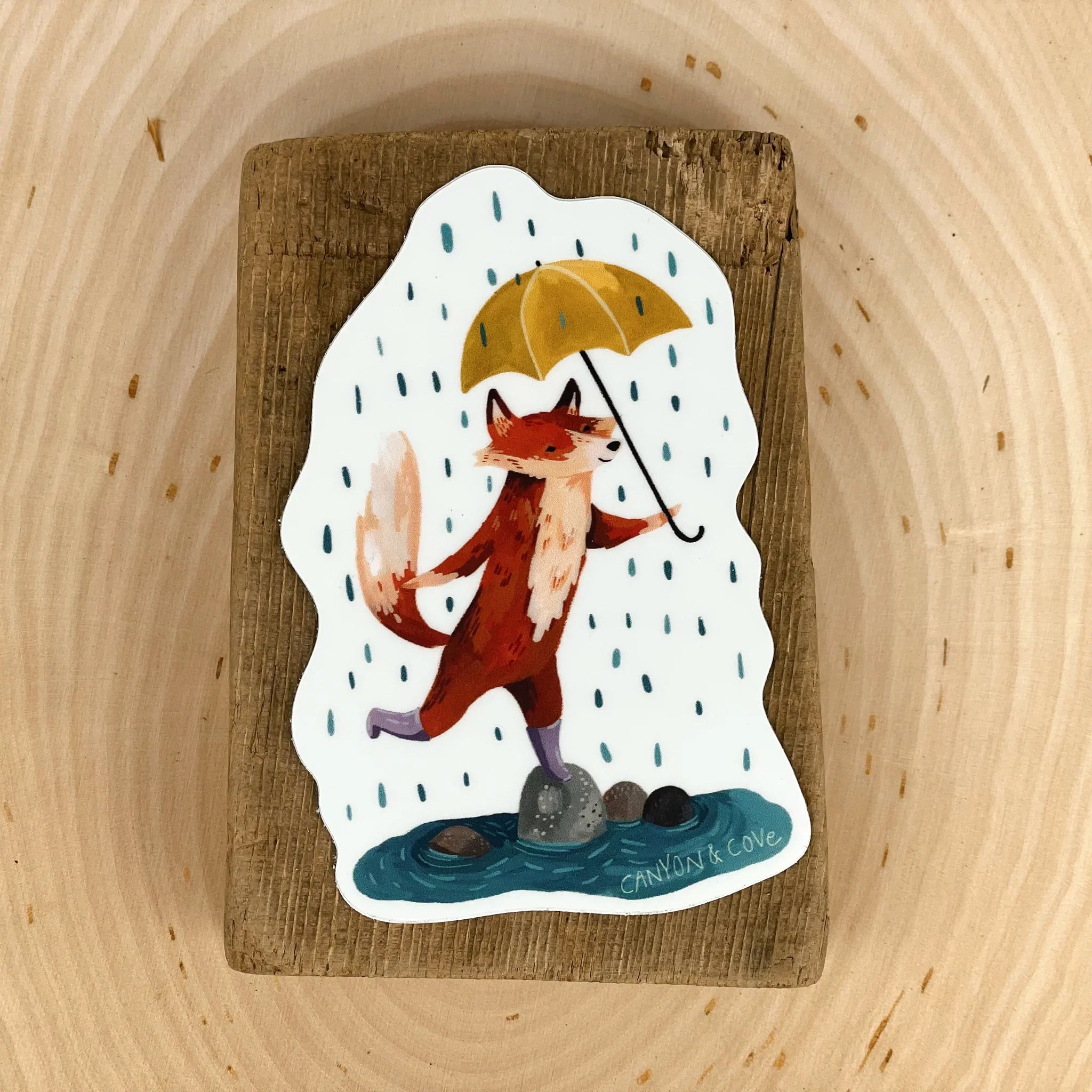Rainy Day Fox Sticker