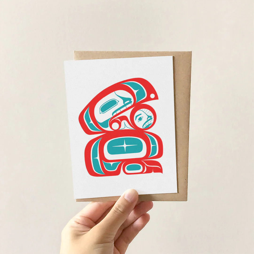 Raven Holding Moon Greeting Card