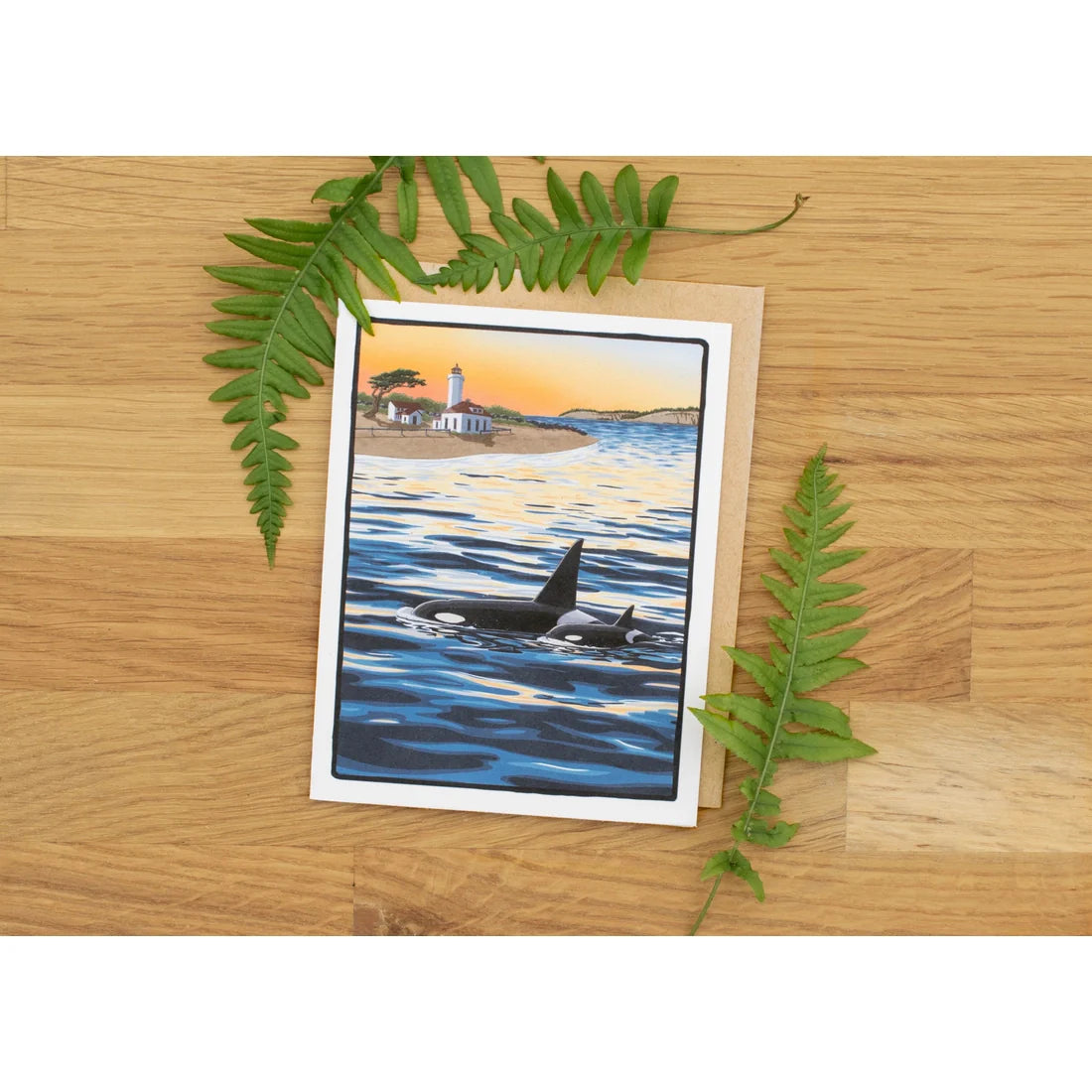 Salish Sea Orcas Greeting Card