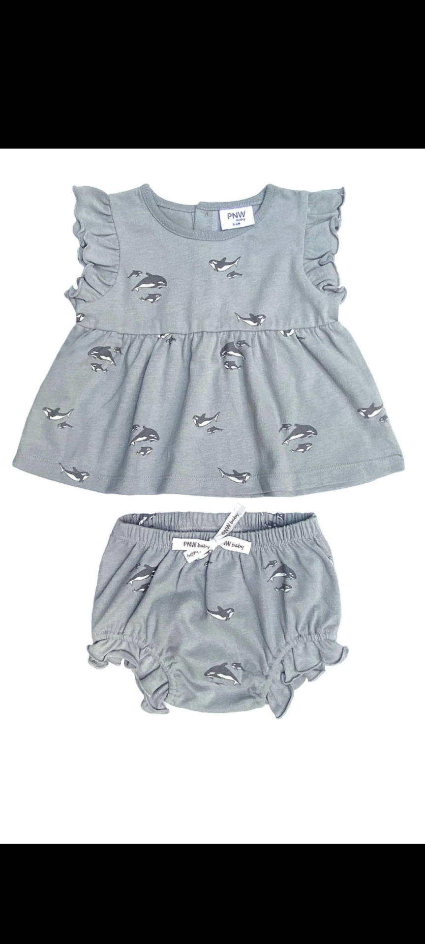 PNW Baby Tunic Bloomer set - Orcas