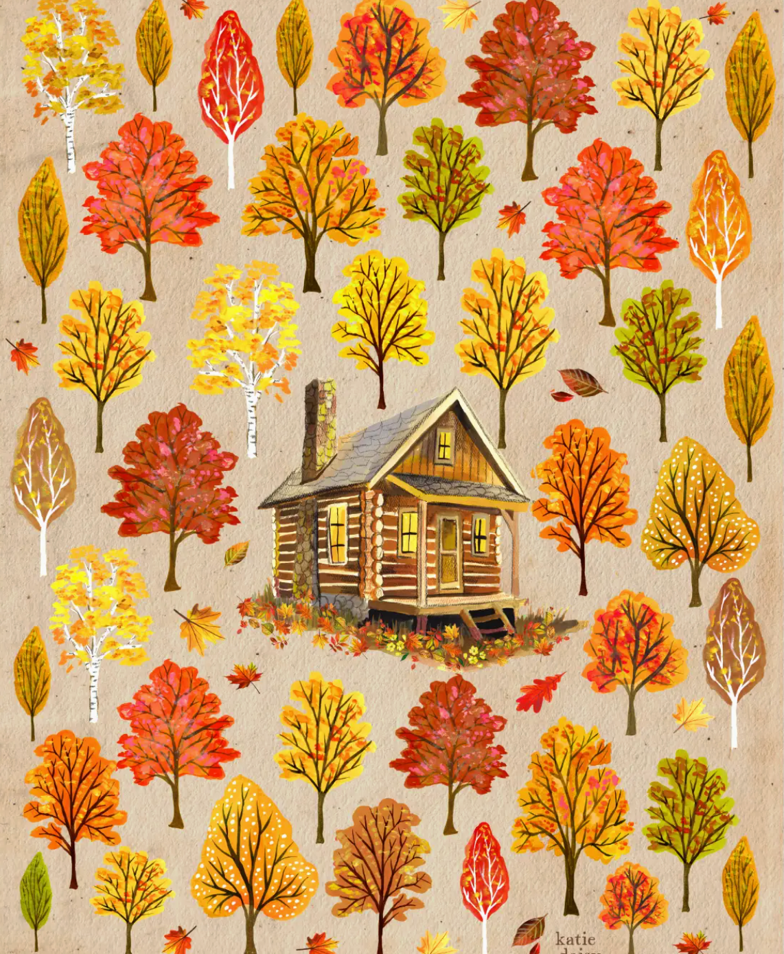 Autumn Forest Art Print 8x10