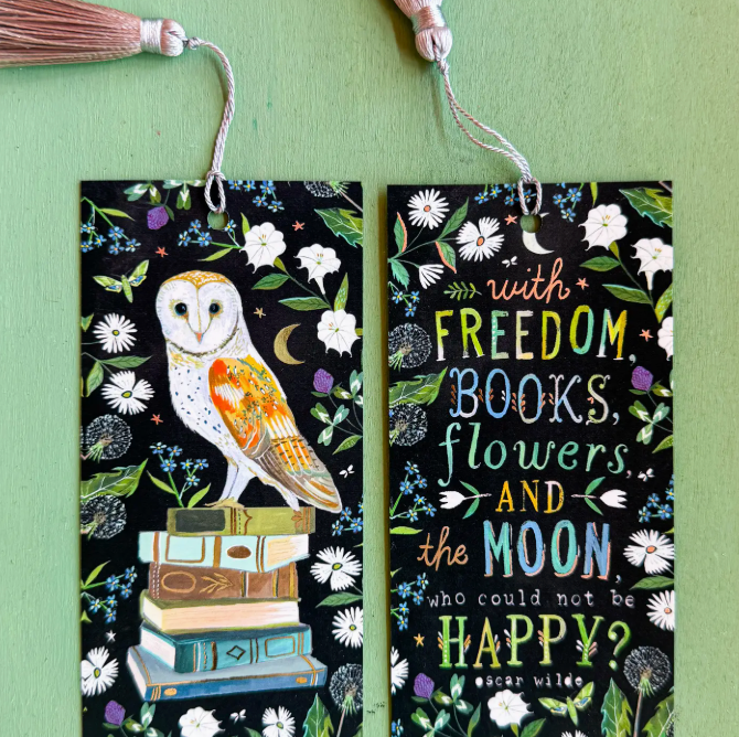 Flowers and the Moon Bookmark