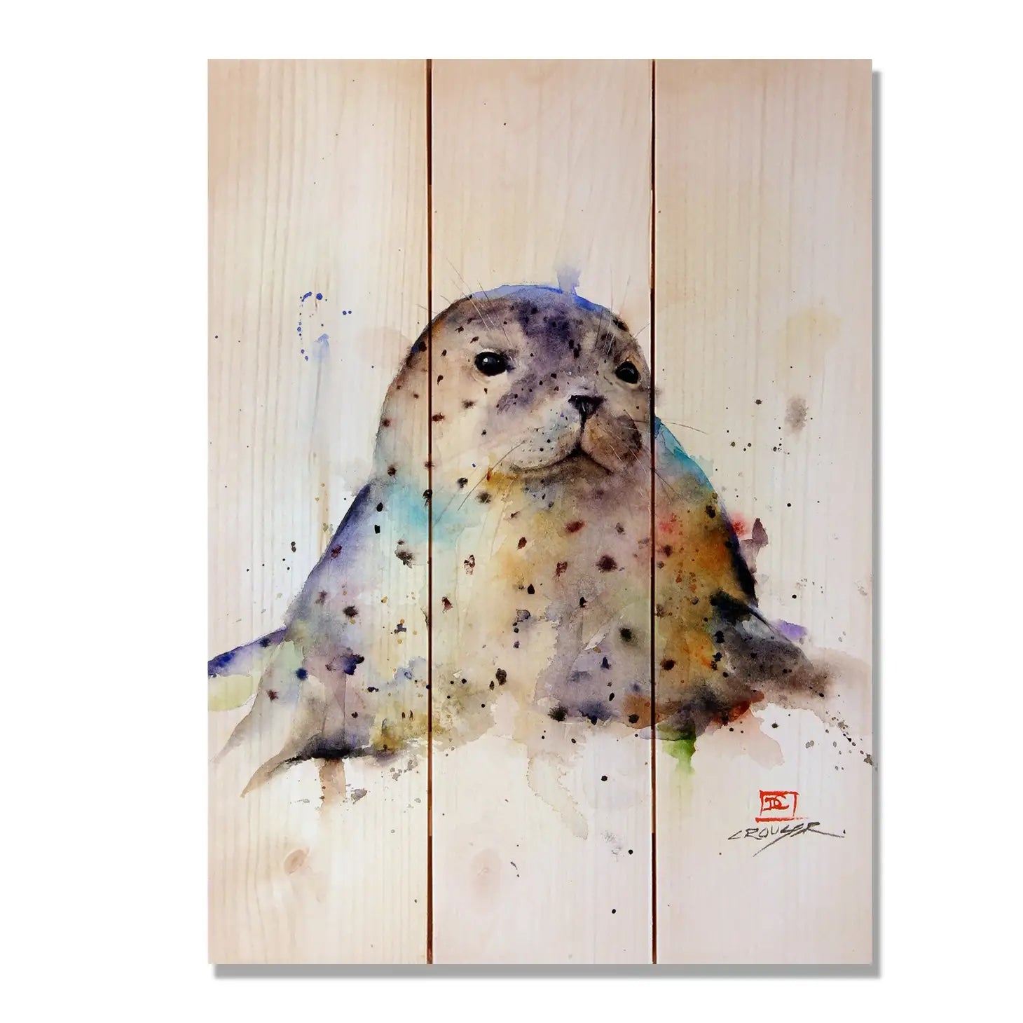 Harbor Seal - Watercolor Wood Print