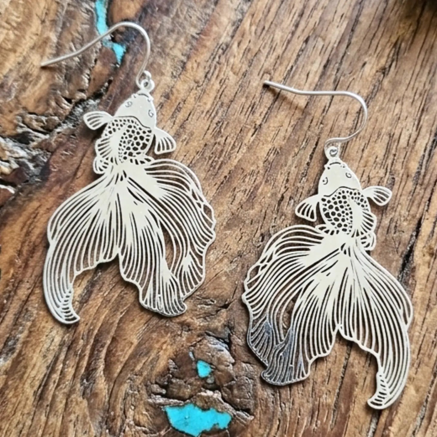 Silver Celestial Koi Earrings