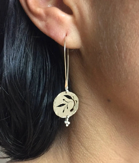 Small Garden Disc Drop Earrings