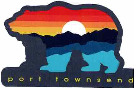 Sunset Mountain Bear Port Townsend Sticker.