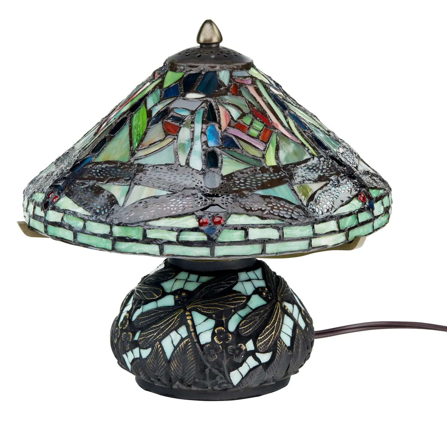 Tiffany-Style Dragonfly Green Novelty Accent Lamp