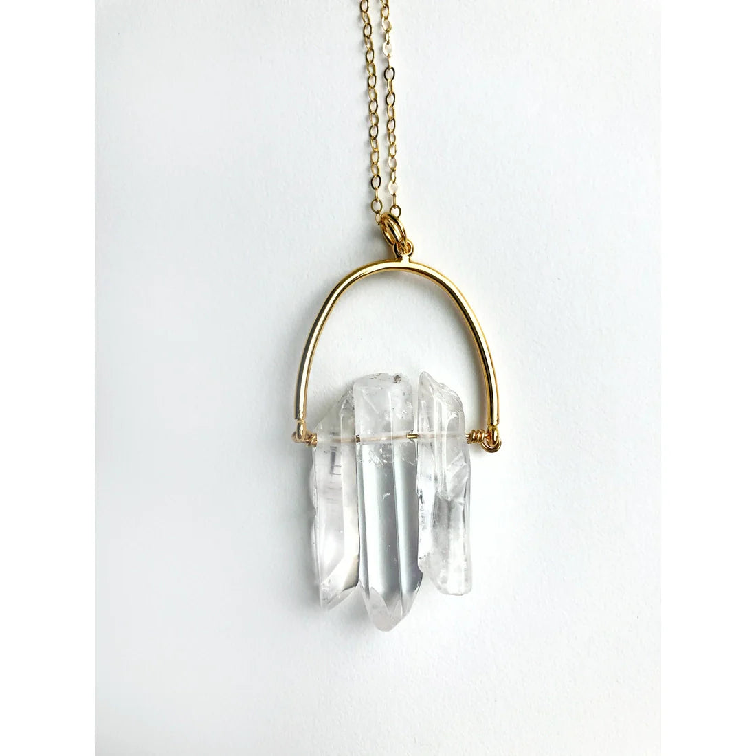 Triple Crystal Arch Necklace