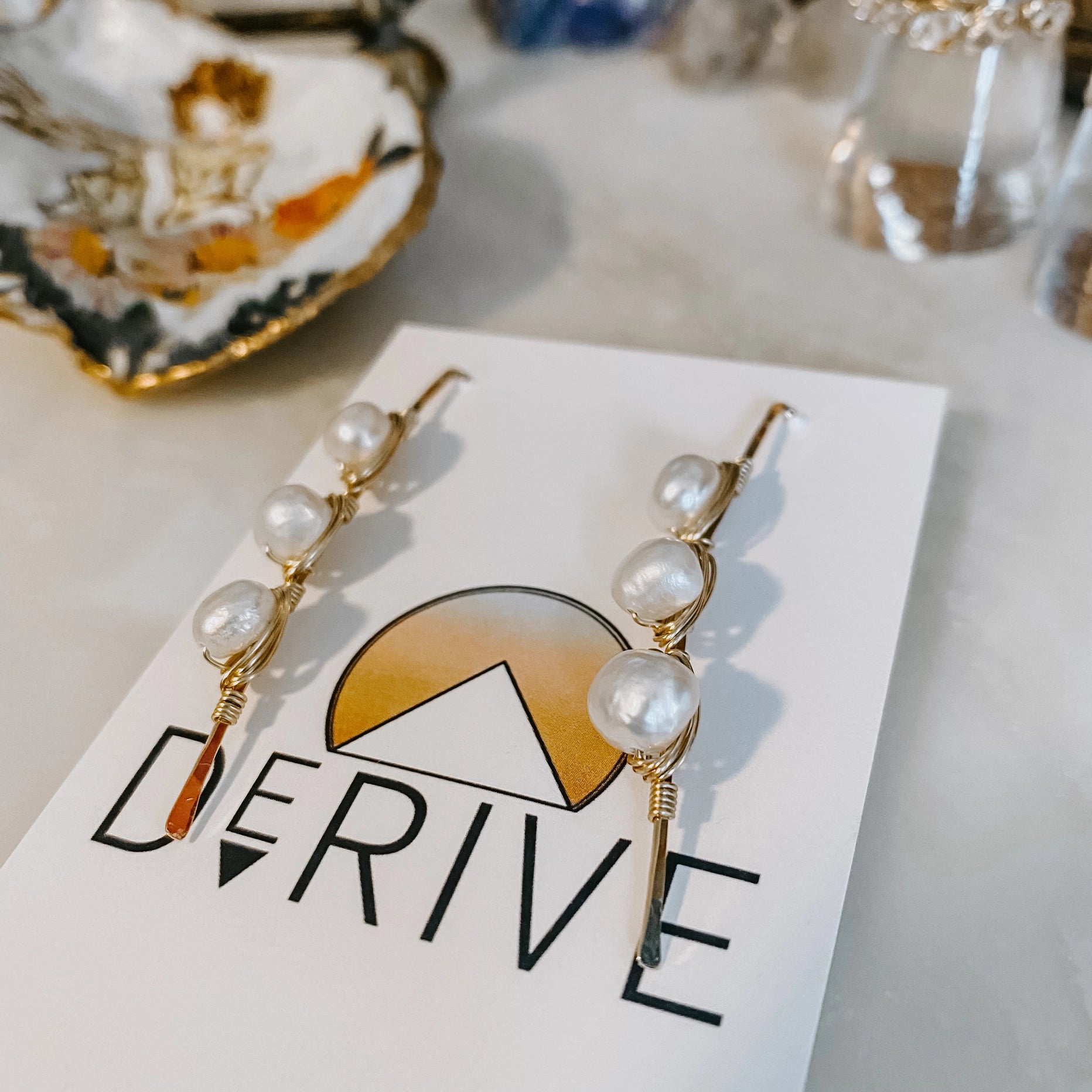 Triple Stone Threaders - Freshwater Pearls