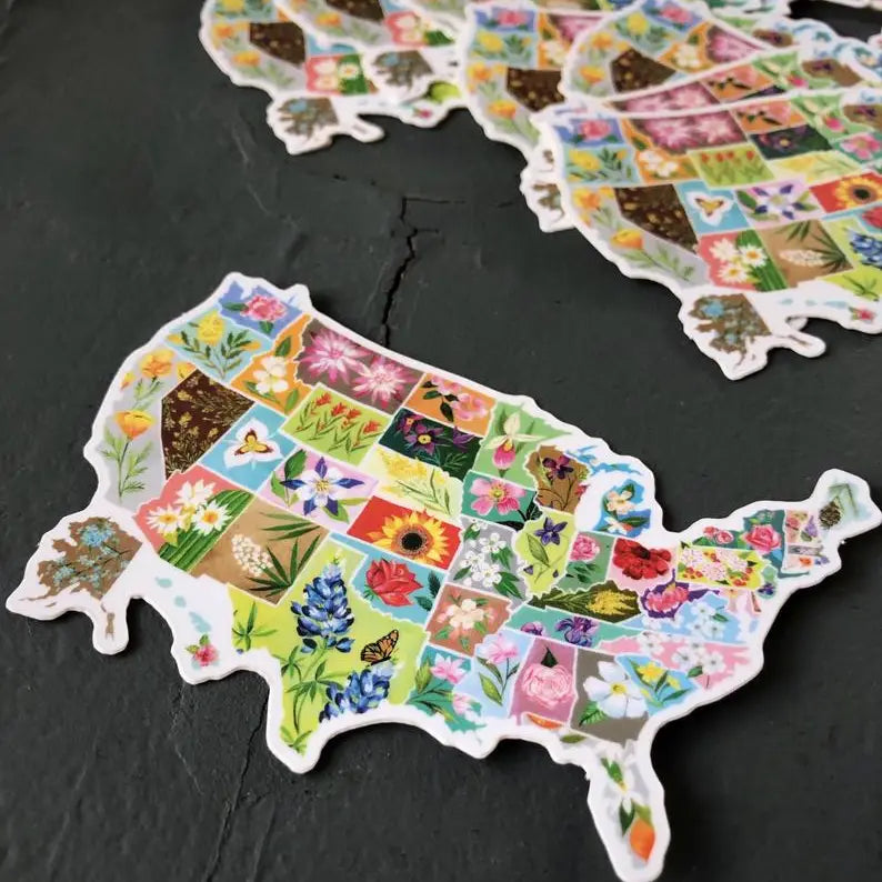 United States , State Flowers Sticker