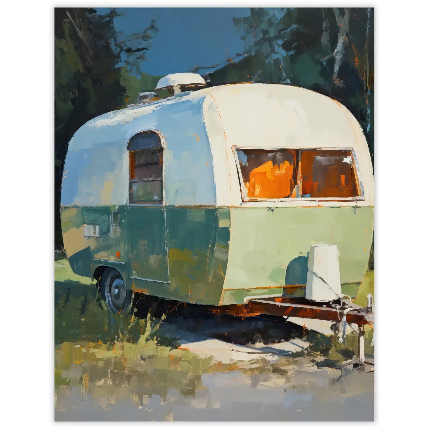 Vintage Forest Camper Notecard