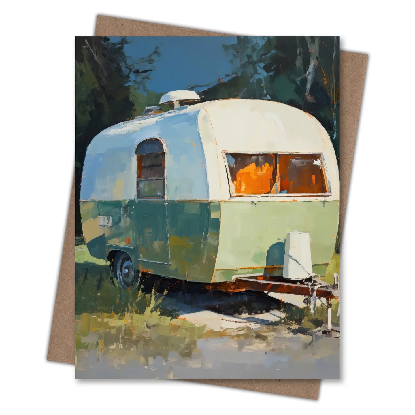 Vintage Forest Camper Notecard