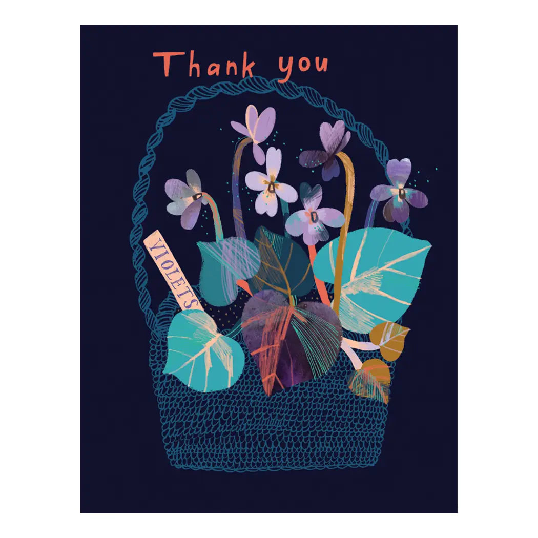 Violets Thank You Greeting Card