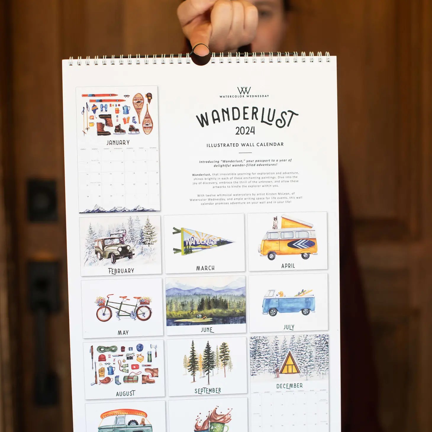 Wanderlust 2024 Illustrated Wall Calendar