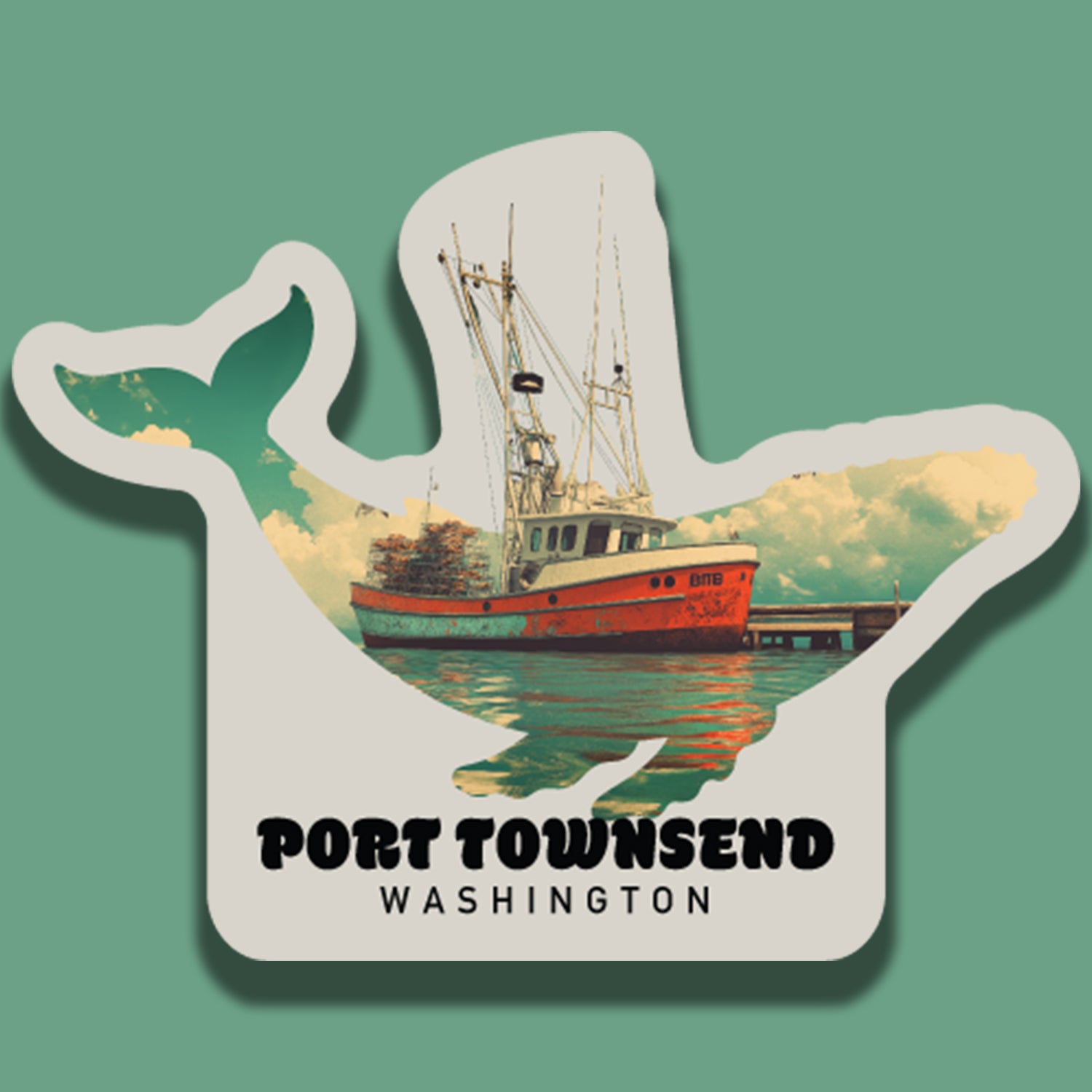 Port Townsend Humpback Whale Boat Sticker