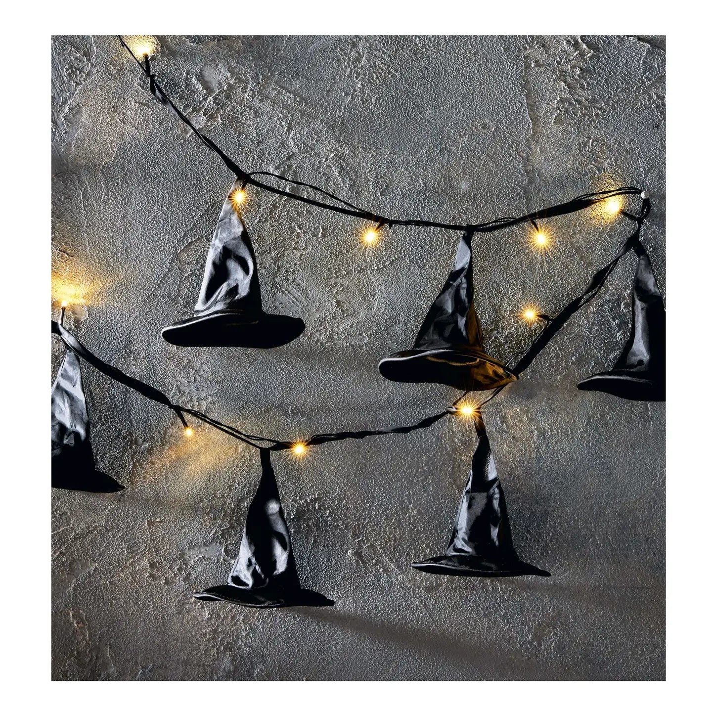 Witch Hat Led String Lights Black Metal Halloween