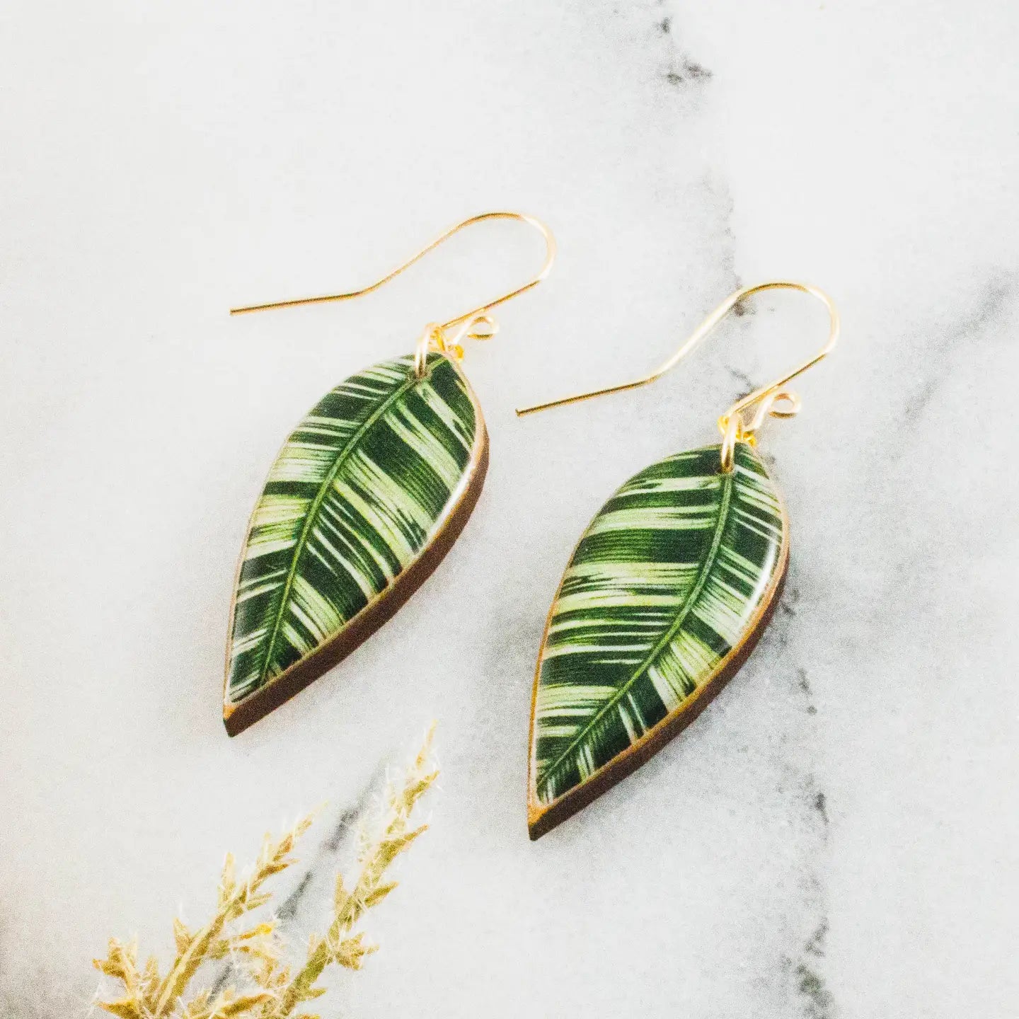 Medium Banana Leaf Earrings