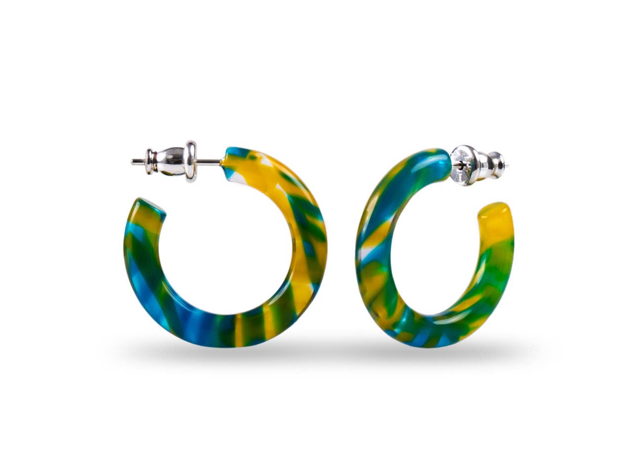 Ultra Mini Hoop Collection | Small Acetate Hoops: Lilly Pad