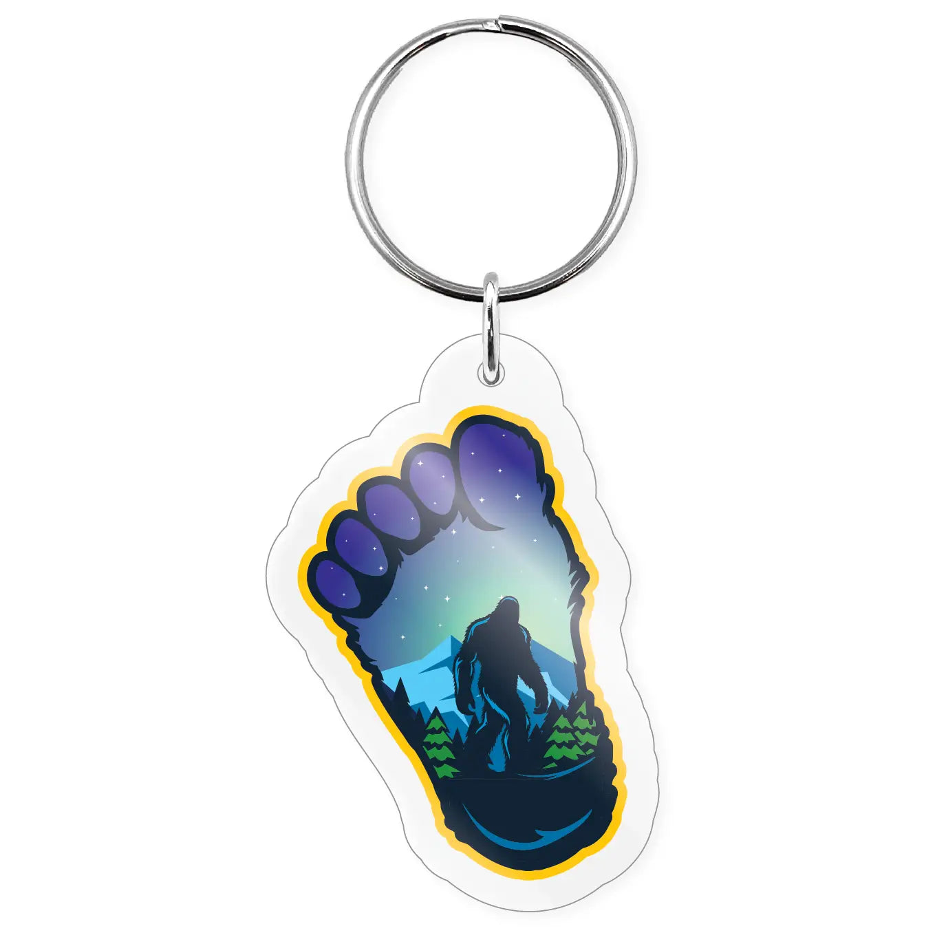 Bigfoot Footprint Silhouette Keychain