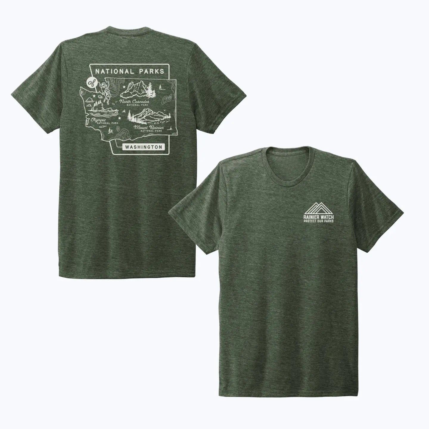 Washington National Parks Eco Tee - Earth Green