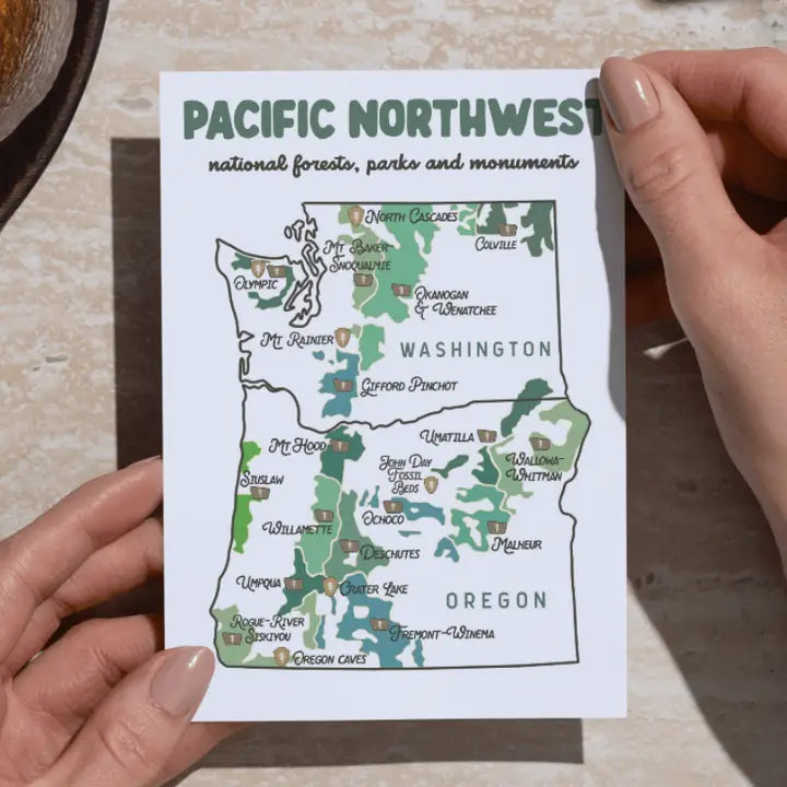 Pacific Northwest Postcard - National Forests & Parks