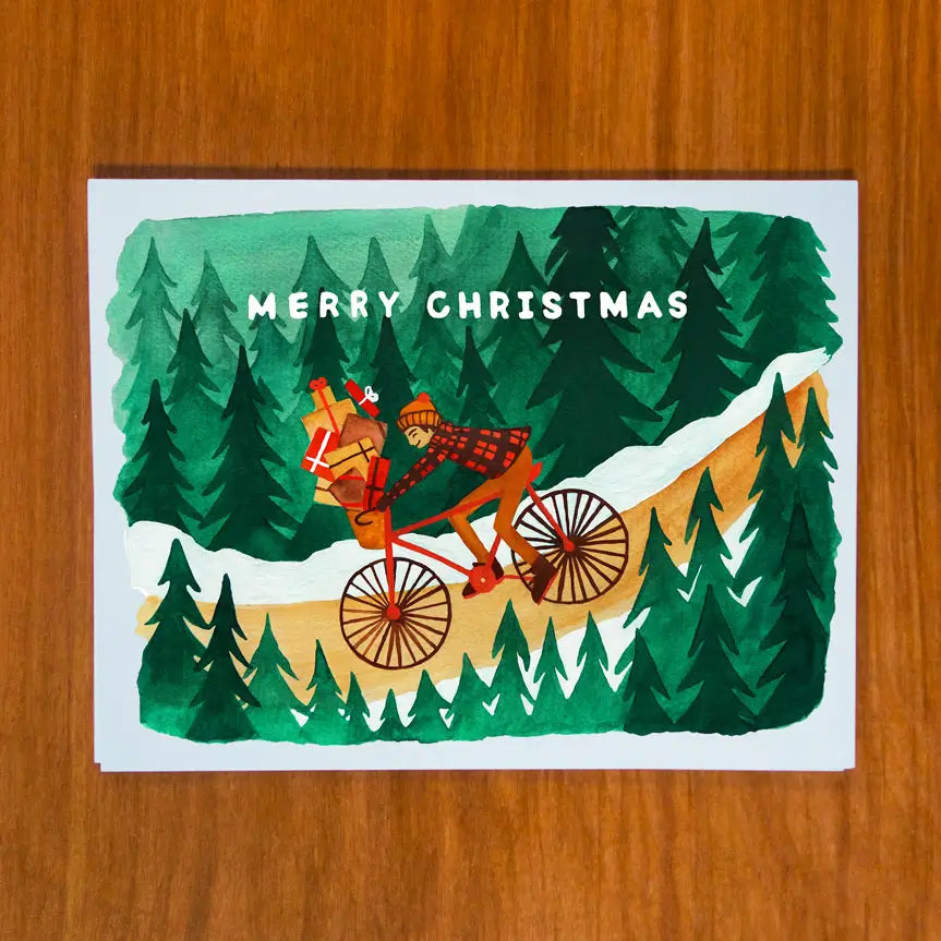 Christmas Bicycle Greeting Card