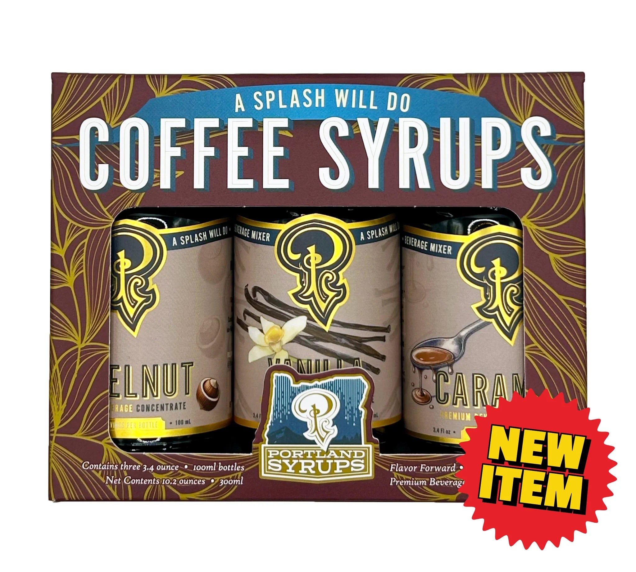 Coffee Syrups Beverage Mixers - Hazelnut, Vinilla, Carmel